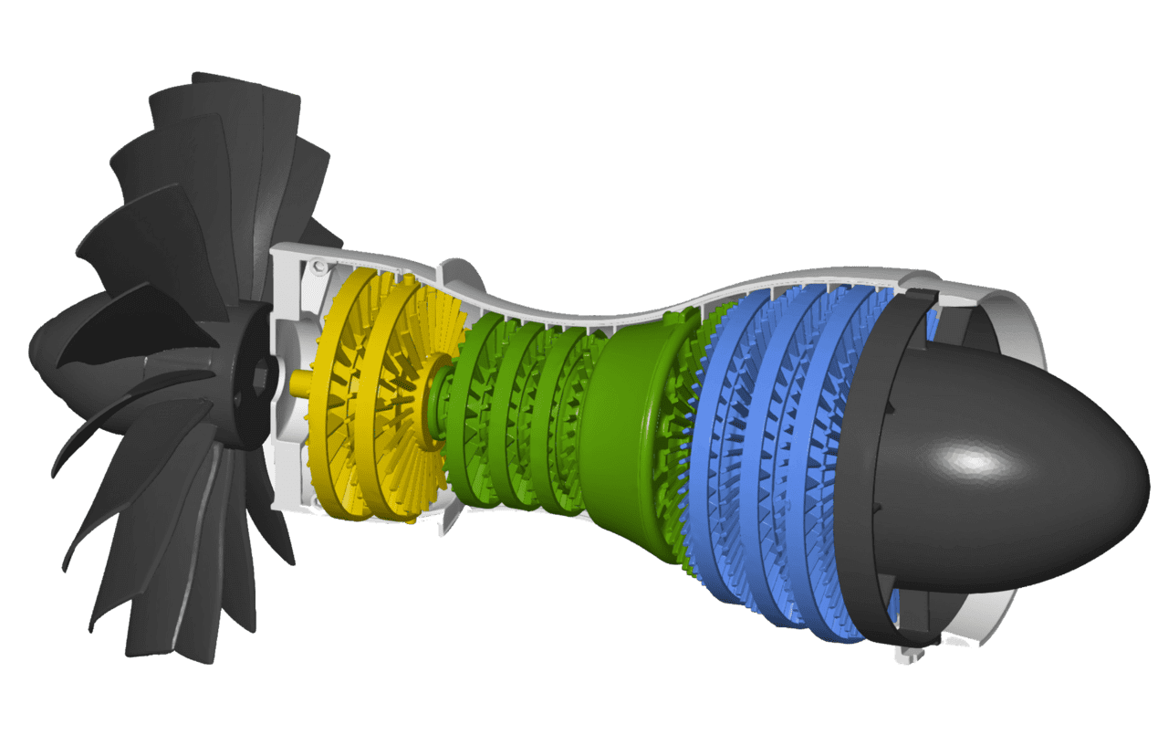 3D Scan Musterdaten einer Turbine - Innenansicht